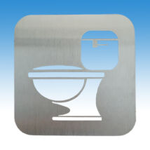 WC piktogram, szálcsiszolt rozsdamentes acélból